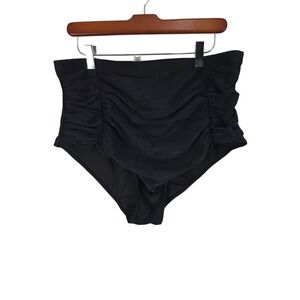 Daci Swim Bottoms 18 Womens Plus Size Black Slimming Beach Vacation Pull On